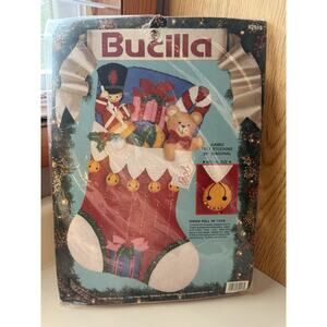 Bucilla Jumbo "Chock Full Of Toys" Jeweled Felt Christmas Stocking Kit